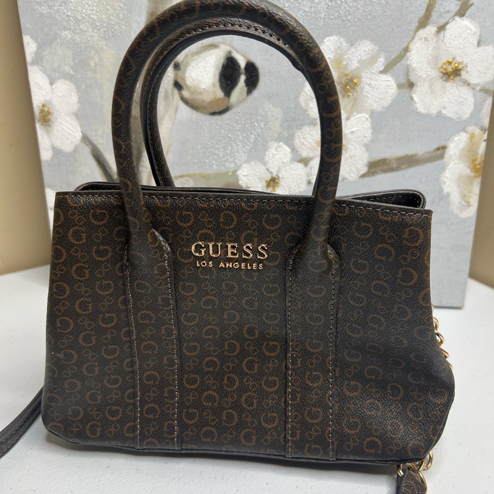 GUESS Dark Brown Satchel Bag